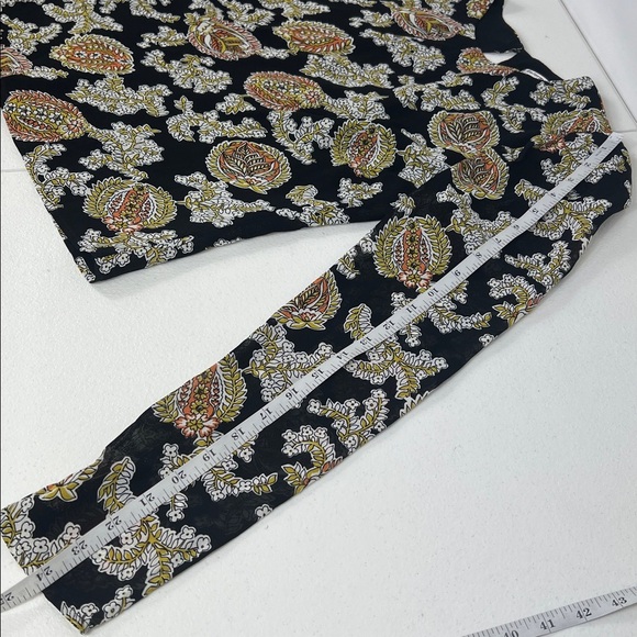Reformation Sz XS Talia Top Black Floral Puff Shoulder Sleeves EUC - Picture 11 of 12